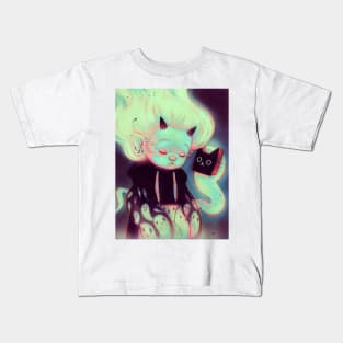 Pale Girl and Very Suspicious Cat Kids T-Shirt